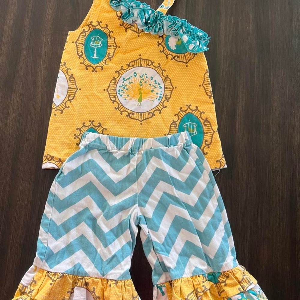 Handmade 100% Cotton Girls Matching Set sz 4